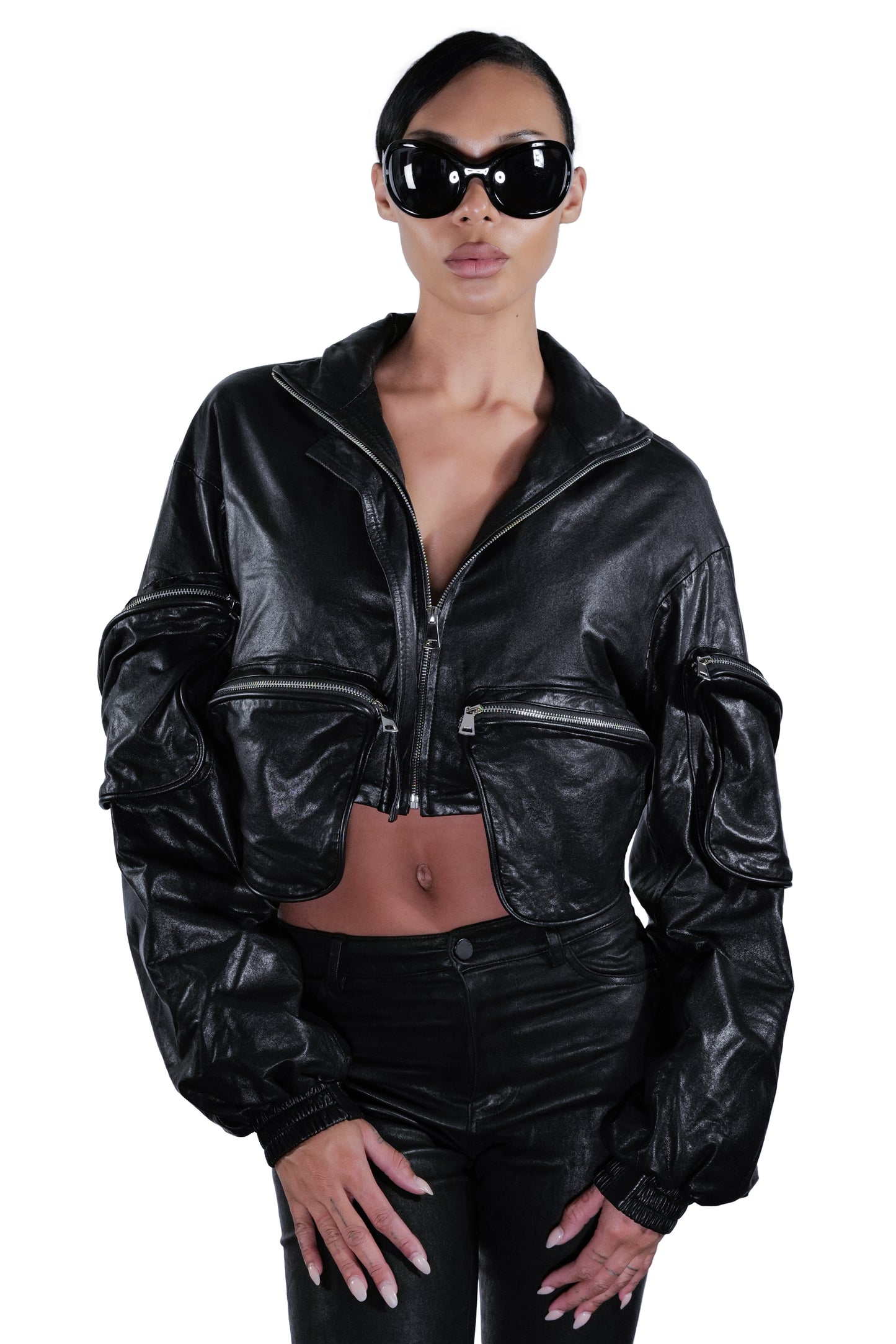 CARBON LEATHER CROP